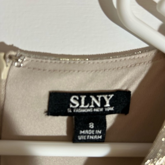 Women’s size 8 SLNY Gold High Low Dress - Picture 6 of 10